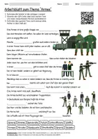 Vorschau - Arbeitsblätter - Arbeitsblatt "Armee" + Onlineübung & MP3 + - Deckblatt