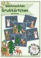 Vorschau - Poster - Grußkärtchen zu Weihnachten Waldtiere - Deckblatt