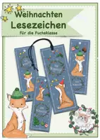 Vorschau - Bildkarten - Lesezeichen als Grußkärtchen zu Weihnachten für die Fuchsklasse - Deckblatt