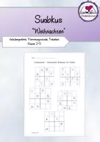 Vorschau - Arbeitsblätter - Bilder - Sudokus "Weihnachten", Klasse 2-5 - Deckblatt