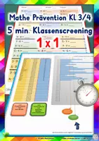 Vorschau - Fördermaterial/Inklusion - Prävention Klasse 3/4: Mathe 5 min. Klassenscreening, kleines Einmaleins - Deckblatt