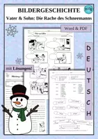 Vorschau - Arbeitsblätter - Bildergeschichte Vater und Sohn: Die Rache des Schneemanns - als PDF und Word - Deckblatt