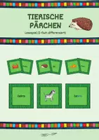 Vorschau - Spiele - Tierische Pärchen Lesespiel (2-fach differenziert + Silbengliederung) - Deckblatt