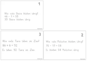 Vorschau - Stationenlernen - Textaufgaben Zahlenraum 100 - Seite 1