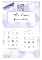 Vorschau - Arbeitsblätter - Freebie - worksheet - fruits vocabulary - Deckblatt