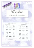 Vorschau - Arbeitsblätter - Freebie - worksheet - wild animals vocabulary - Deckblatt