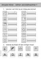 Vorschau - Arbeitsblätter - Anlaute: Winter und Weihnachten (Lesespiel und ABs) #rabattraketenzusalevester25 - Seite 1