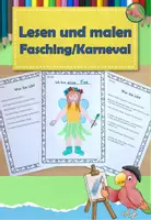 Vorschau - Arbeitsblätter - Kunst Fasching, Kostüme malen und lesen - Deckblatt