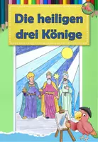 Vorschau - Arbeitsblätter - Kunst Weihnachten, Heilige 3 Könige, Ausmalbild - Deckblatt