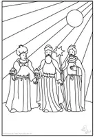 Vorschau - Arbeitsblätter - Kunst Weihnachten, Heilige 3 Könige, Ausmalbild - Seite 1
