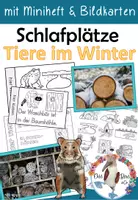 Vorschau - Arbeitsblätter - Tiere im Winter - Schlafplätze - mit Bildkarten und Miniheft - Deckblatt