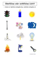 Vorschau - Arbeitsblätter - Künstliche und natürliche Lichtquellen: SU 1./2. Klasse - Seite 1