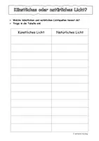 Vorschau - Arbeitsblätter - Künstliche und natürliche Lichtquellen: SU 1./2. Klasse - Seite 3