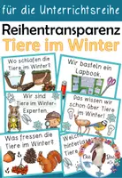 Vorschau - Poster - Tiere im Winter - Reihentransparenz für die Unterrichtseinheit - Deckblatt
