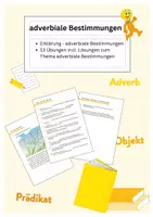 Vorschau - Arbeitsblätter - Adverbiale Bestimmungen - Deckblatt