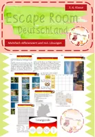 Vorschau - Arbeitsblätter - Escape Room Deutschland Erdkunde 4.-6.Klasse differenziert - Deckblatt