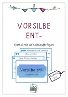 Vorschau - Stationenlernen - Kartei: Vorsilbe ent- - Deckblatt