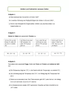 Vorschau - Arbeitsblätter - Addition und Subtraktion rationaler Zahlen (negative Zahlen) - Deckblatt