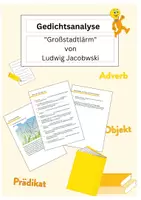 Vorschau - Arbeitsblätter - Gedichtsanalyse - "Großstadtlärm" von Ludwig Jacobwski - Deckblatt