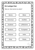 Vorschau - Arbeitsblätter - Kunst Fasching, Lesen und Malen Wimmelbild - Seite 3