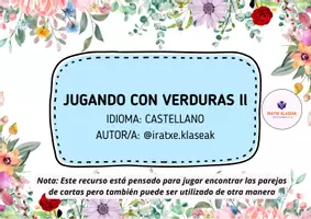 Vista previa - Juegos / Gamificación - Juego de cartas - Jugando con las verduras ll (castellano) - Portada