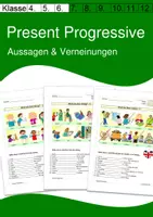 Vorschau - Arbeitsblätter - Present Progressive - Arbeitsblätter mit Lösungen - Deckblatt