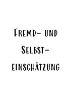 Vorschau - Arbeitsblätter - Selbst- und Fremdwahrnehmung - Deckblatt