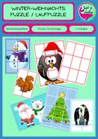 Vorschau - Mal- und Bastelvorlagen - Winter-Weihnachts-Puzzle Laufpuzzle - Deckblatt