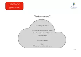 Aperçu - Apprentissages en autonomie - C'est un Verbe ou un nom ? - Page 1