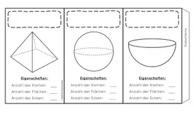 Vorschau - Arbeitsblätter - Mini Leporello Körper in der Geometrie - Seite 1