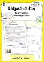 Vorschau - Lehrpläne/Lehrermaterial - Bildgeschichte - Bewertungsbogen / Beurteilungskriterien für die Schularbeit - Deckblatt