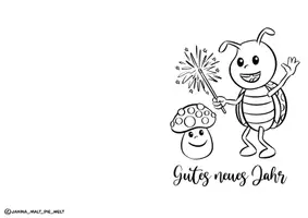 Vorschau - Spiele - Ausmal-Karten "Neujahrskarten" / Silvester / Neujahrswünsche - Seite 3