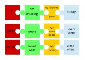 Vorschau - Stationenlernen - Sentence Puzzle-clothes - Seite 1