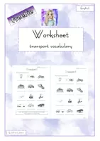 Vorschau - Arbeitsblätter - Freebie - worksheet - transport vocabulary - Deckblatt