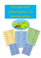 Vorschau - Spiele - Schnapp-Spiel Größen mit Dezimalzahlen, auch mit Schweizer Franken - Deckblatt