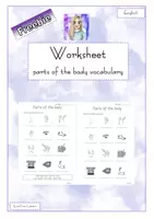 Vorschau - Arbeitsblätter - Freebie - worksheet - parts of the body vocabulary - Deckblatt