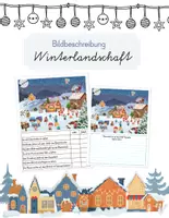Vorschau - Arbeitsblätter - Bildbeschreibung Winterlandschaft DaF - ideal für den Einsatz im Winter - Deckblatt
