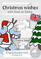 Vorschau - Arbeitsblätter - Christmas wishes with Duck as Santa - Klasse 2 | 3 Englisch - Deckblatt