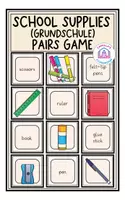 Vorschau - Spiele - School Supplies (Grundschule) - Pairs Game - Deckblatt