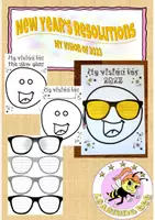 Vorschau - Arbeitsblätter - New Year's Resolution - My vision of 2024 craftivity #Silvesterknaller23 - Deckblatt