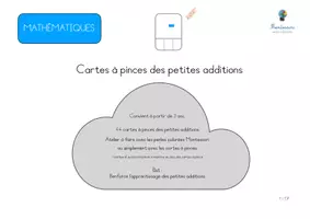 Aperçu - Apprentissages en autonomie - Cartes à pinces petites additions - Page 1