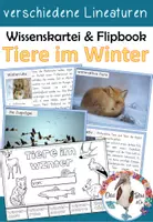 Vorschau - Arbeitsblätter - Tiere im Winter - Wissenskartei und Flipbook (Winterruhe, Winterschlaf, Winterstarre ..) - Deckblatt