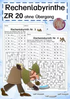 Vorschau - Arbeitsblätter - Rechenlabyrinthe - Rechnen und Weg finden, ZR20, ohne Überschreitung - Deckblatt