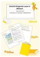 Vorschau - Arbeitsblätter - ähnlich klingende Laute in Wörtern "ig" und "lich" - 1 Übung incl. Lösung - Deckblatt