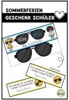 Vorschau - Anderer Materialtyp - Schülergeschenk: Sommerferien Sonnenbrillen - Giveaway Vorlage - Deckblatt