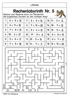 Vorschau - Arbeitsblätter - Rechenlabyrinthe - Rechne und finde den Weg, ZR20 mit Überschreitung - Seite 2