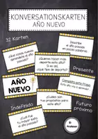 Vorschau - Aufgabenkarten - El Año Nuevo - Konversationskarten (Neujahr/Silvester) - Deckblatt