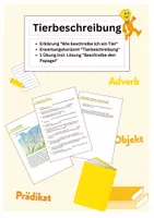 Vorschau - Arbeitsblätter - Tierbeschreibung - Erklärung, Erwartungshorizont, 1 Übung incl. Lösung "Beschreibe den Papagei" - Deckblatt