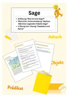 Vorschau - Arbeitsblätter - Sage - Erklärung, 1 Übung incl. Lösung "Daedalus und Ikarus" - Deckblatt