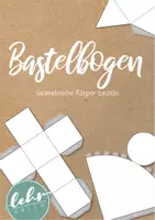 Vorschau - Mal- und Bastelvorlagen - Bastelbogen Körpernetze - Geometrische Körper basteln - Deckblatt